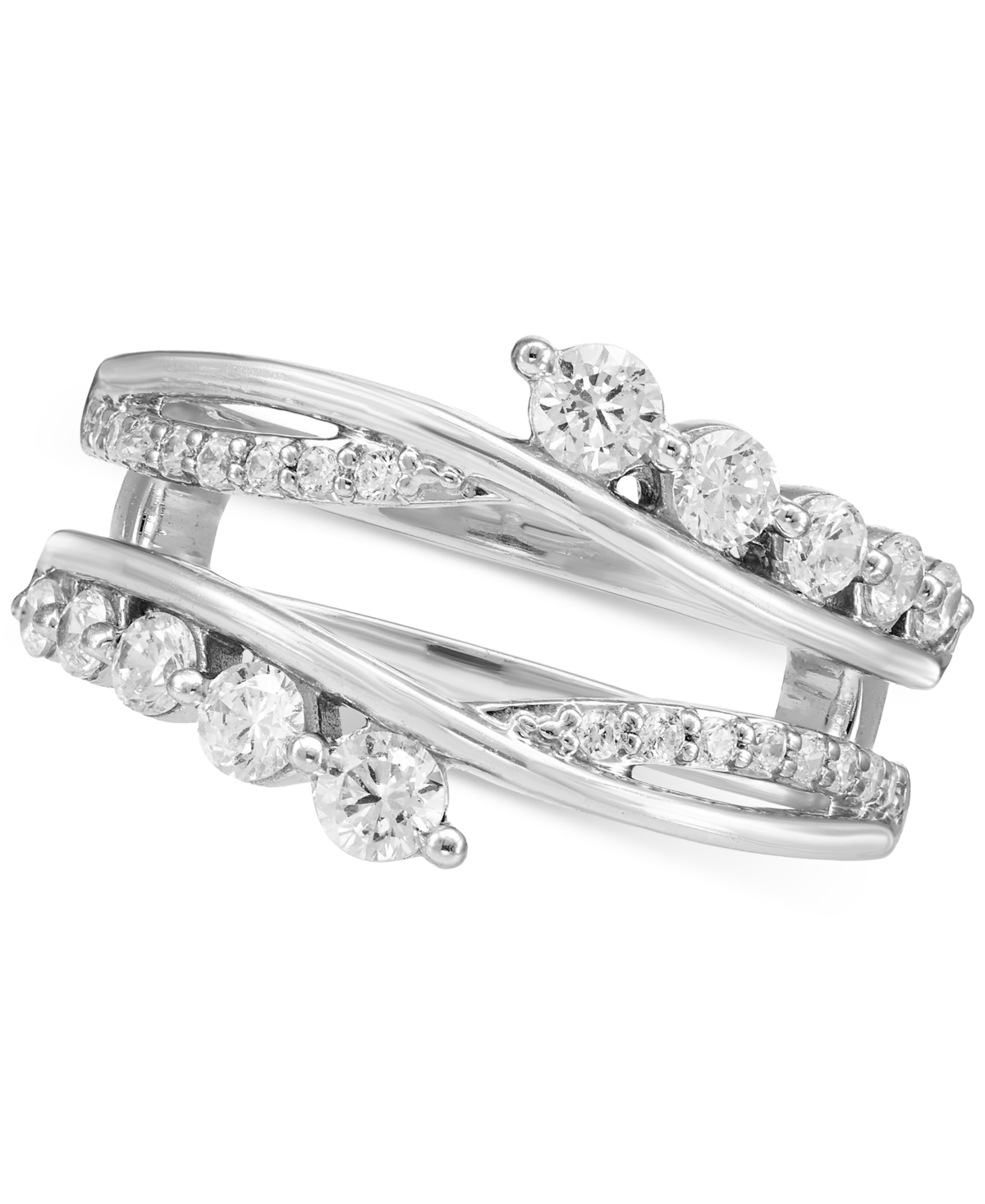Diamond Swirl Ring Guard Enhancer (3/4 ct. t.w.) in 14k White Gold - White Gold