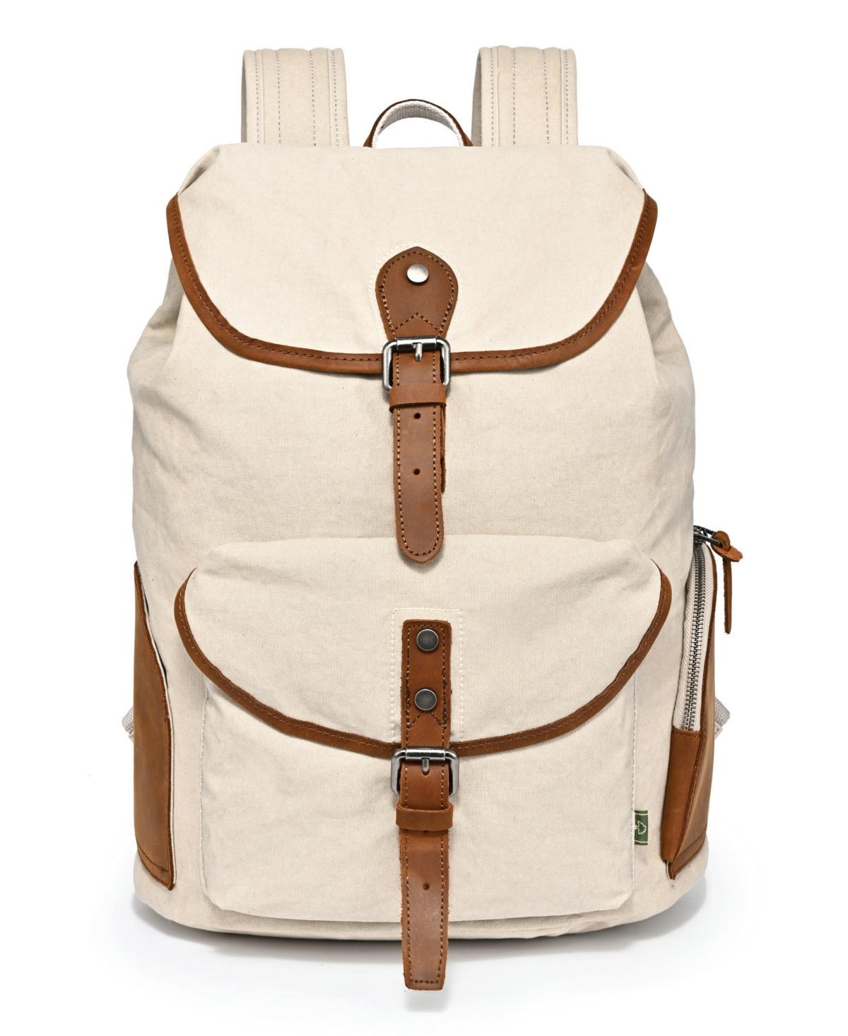 Tsd Brand Milo Canvas Backpack In Ivory