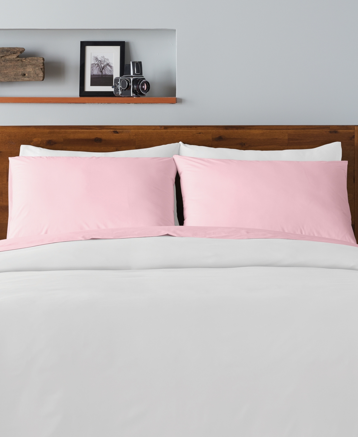 Ella Jayne Percale Cool And Crisp 300 Thread Count 100% Cotton Pillowcase Pair, King In Blush