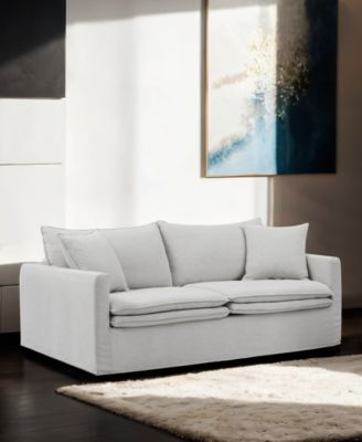 84" Linen Maddy Narrow Track Arm Sofa