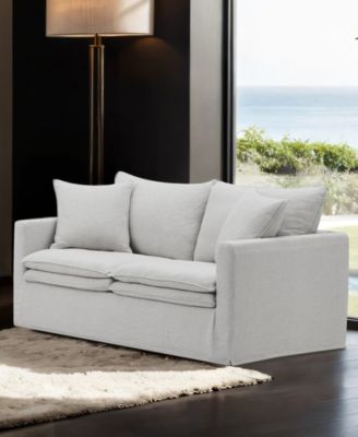 68" Linen Maddy 2-Seater Narrow Track Arm Loveseat