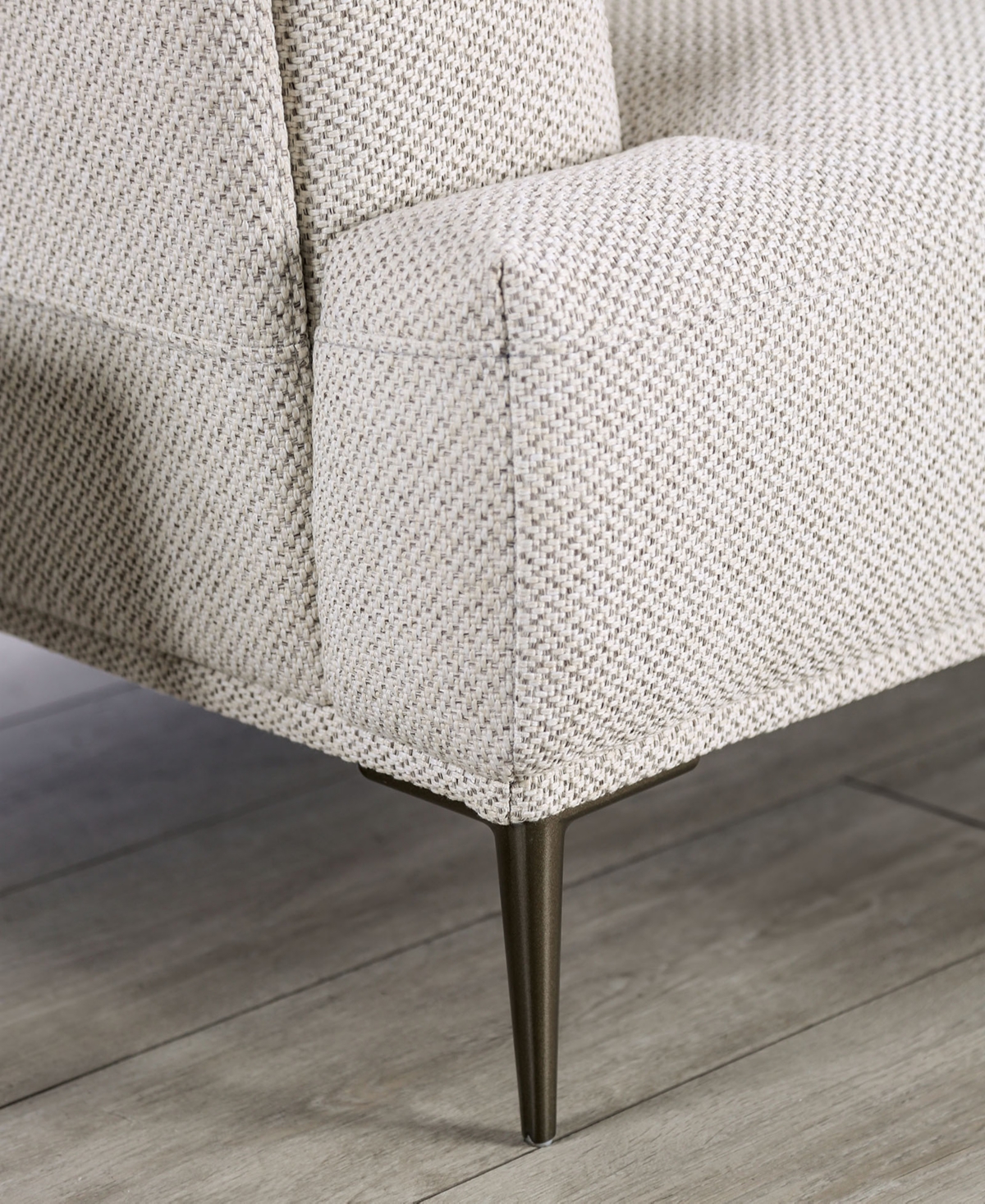 Furniture Of America 65" Orlandi Chenille 2-seater Flared Arm Loveseat In Beige
