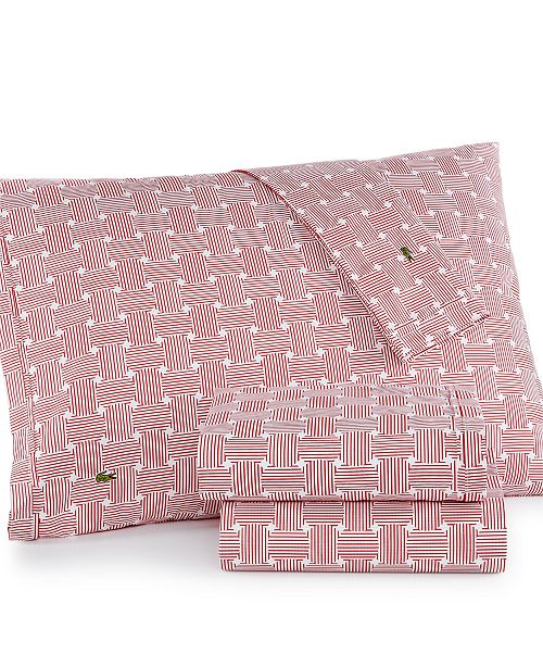 Lacoste Printed Cotton Percale Twin XL Sheet Set & Reviews Sheets