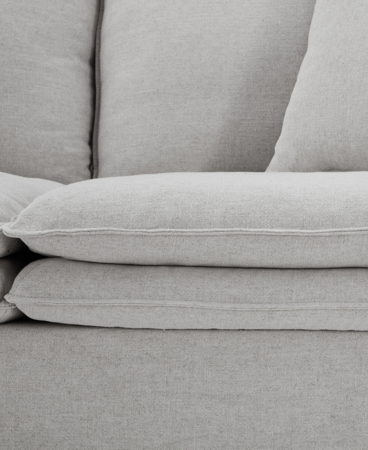 Furniture Of America 68" Linen Maddy 2-seater Narrow Track Arm Loveseat In Light Gray