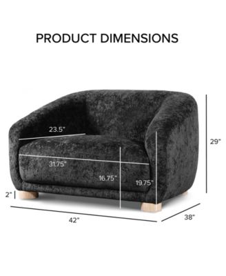 42" Waxley Chemille Sloped Arm Chair