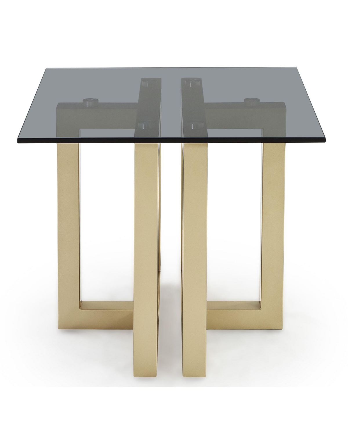 Macy's Emila 24" Square Glass Mix And Match End Table In Smoked Glass,champagne