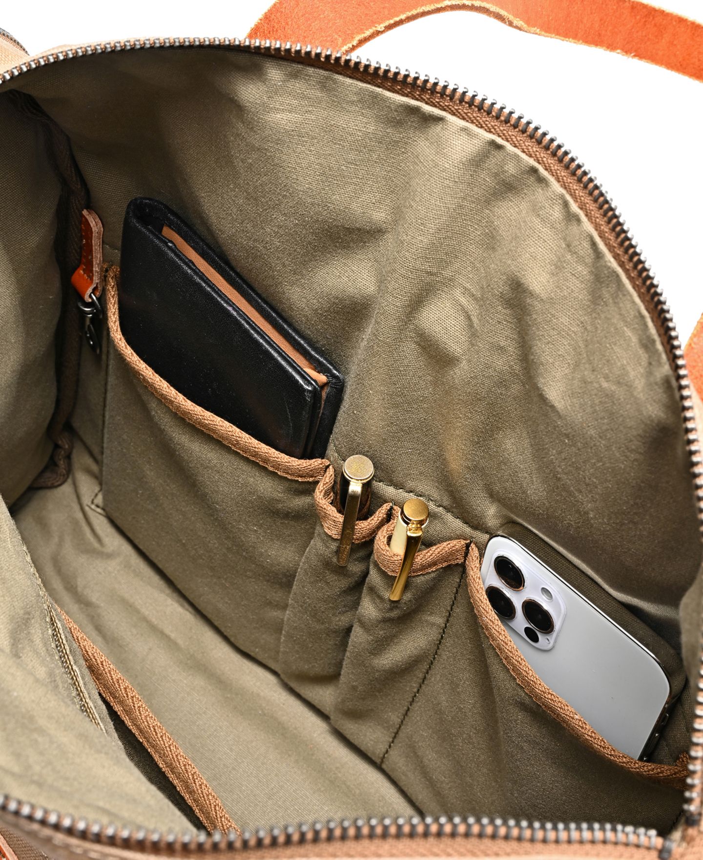 Женская сумка TSD BRAND Super Horse Large Canvas Satchel, цвет: Коричневый — фото 6