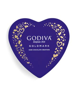 Valentine's Day Goldmark Assorted Dark Chocolates Heart Shaped Tin, 14 Pieces