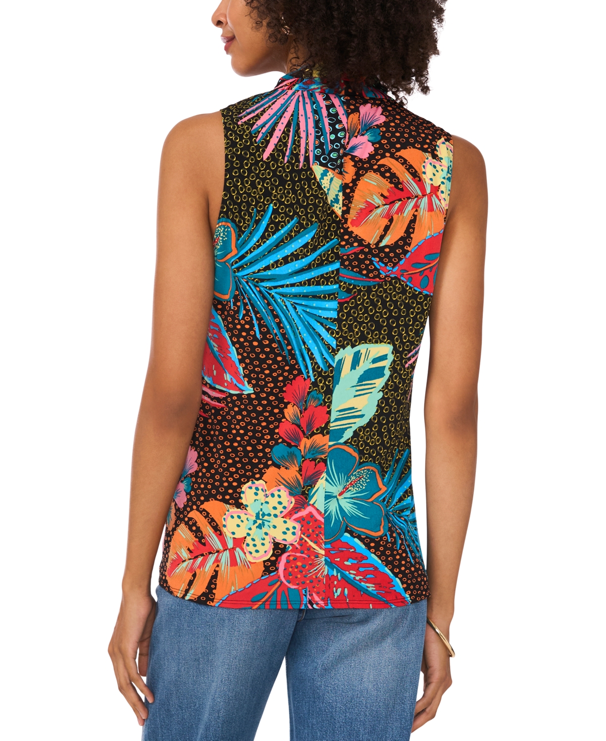Vince Camuto Women's Printed Crossover-Wrap Tank Top