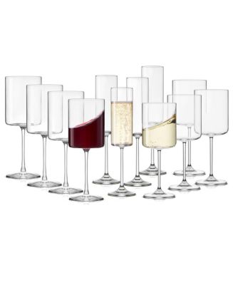 JoyJolt Claire Wine and Champagne Glasses, Set of 12 - Macy's