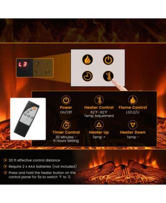 18/23 Inch Electric Fireplace Inserted with Adjustable LED Flame-23 inches