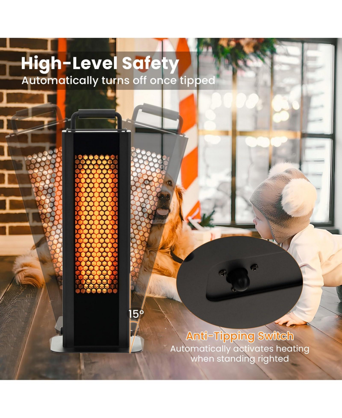 Sugift IP65 Waterproof Aluminum Heater with Double-Sided Heating and Overheat Protection