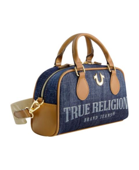 Женская сумка True Religion Denim Logo Mini Satchel Crossbody, цвет: Тёмный синий