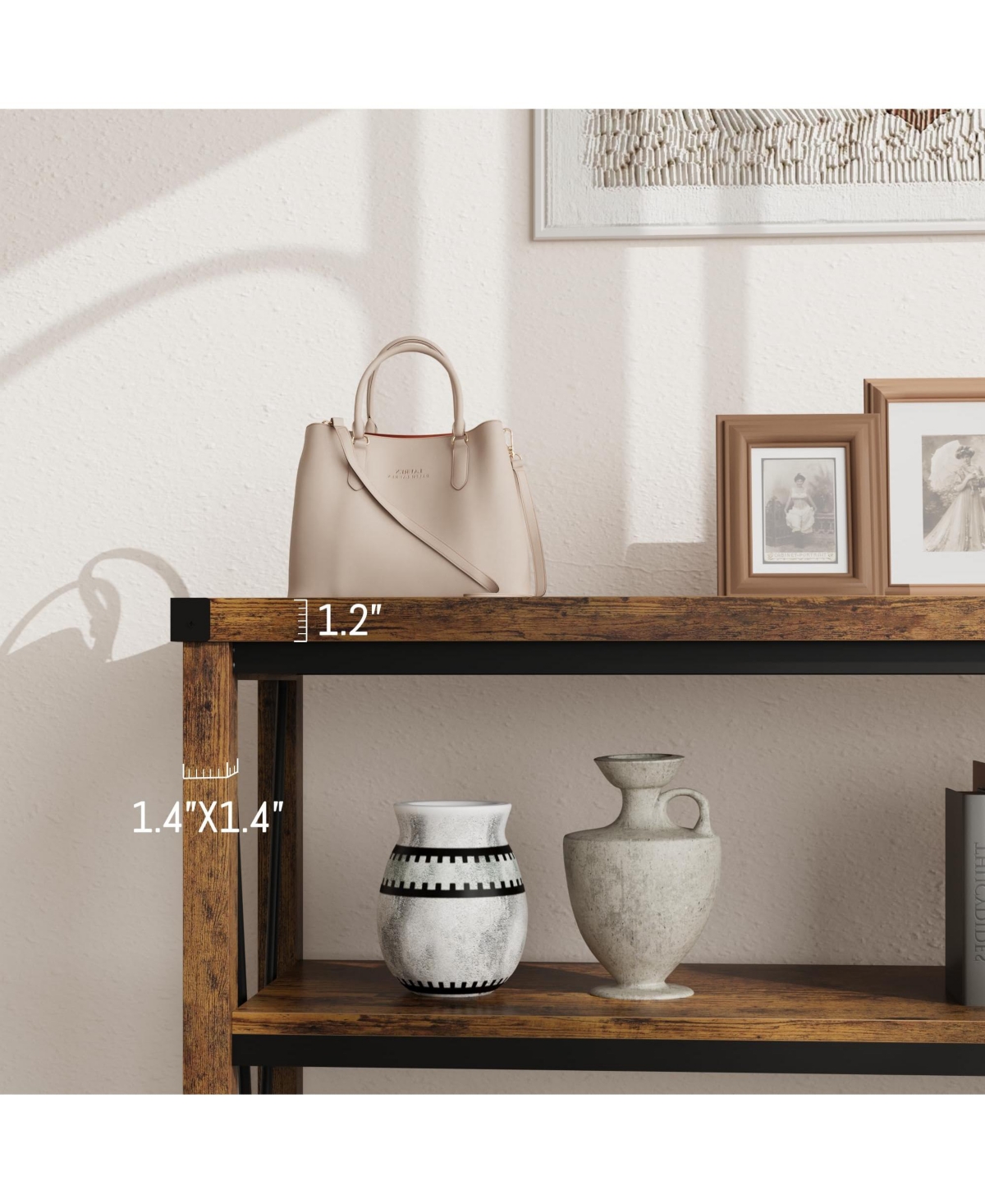 gaomon Farmhouse Entryway Table,47 Inch Narrow Long Console Table with Storage