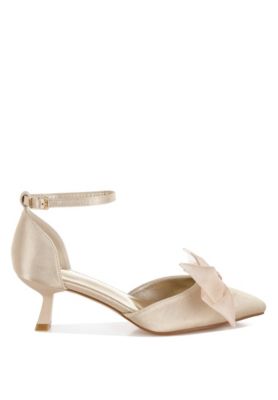 Rag and Co Womens Cadell Bow Detail Satin Sandals