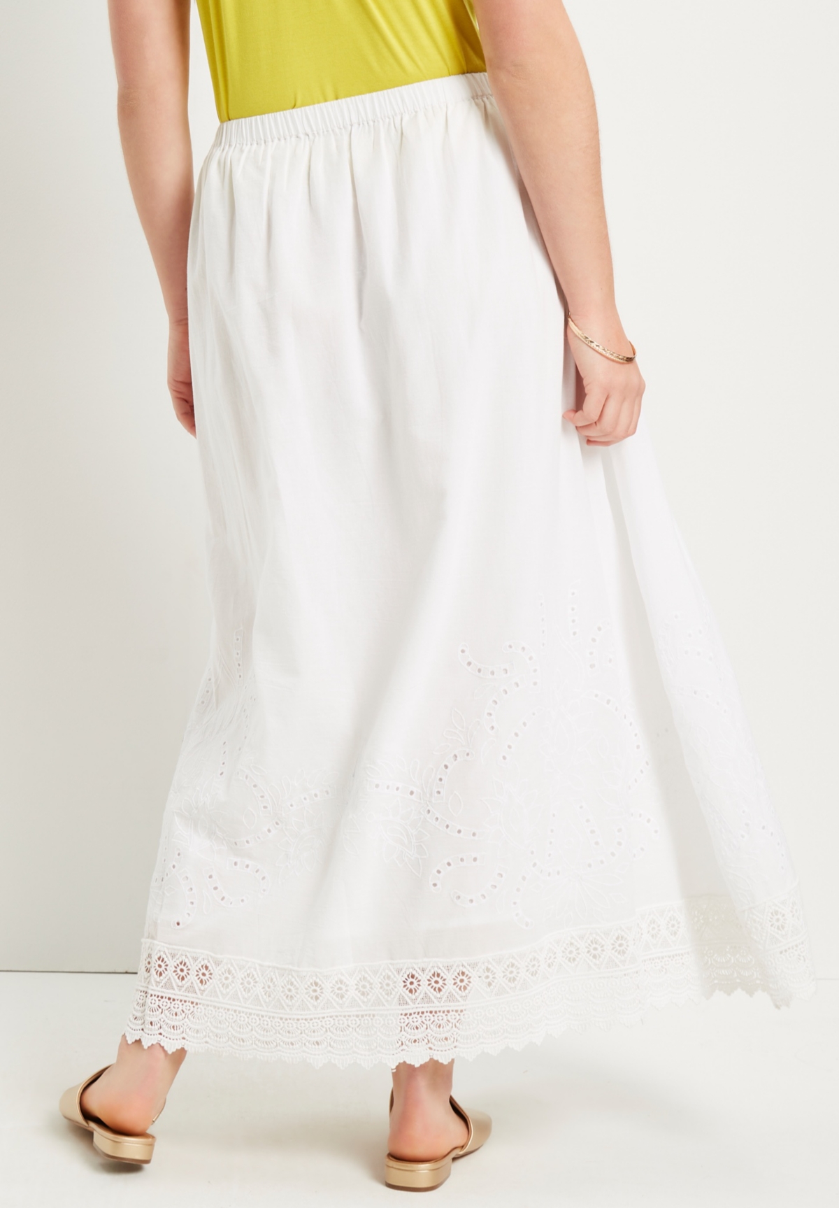 June + Vie Plus Size June + Vie Crochet-Detailed Skirt