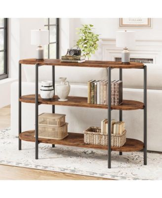 47.2" Inch Console Table, 3 Tier Industrial Metal Sofa Table