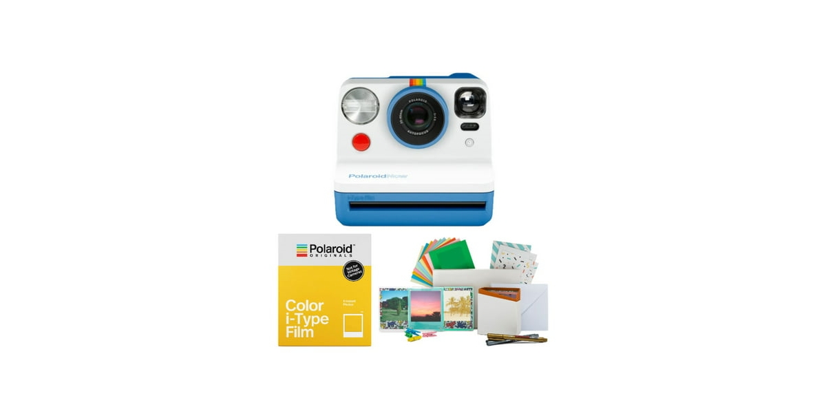 Polaroid Originals Now Viewfinder i-Type Instant Camera (Blue) Film Bundle