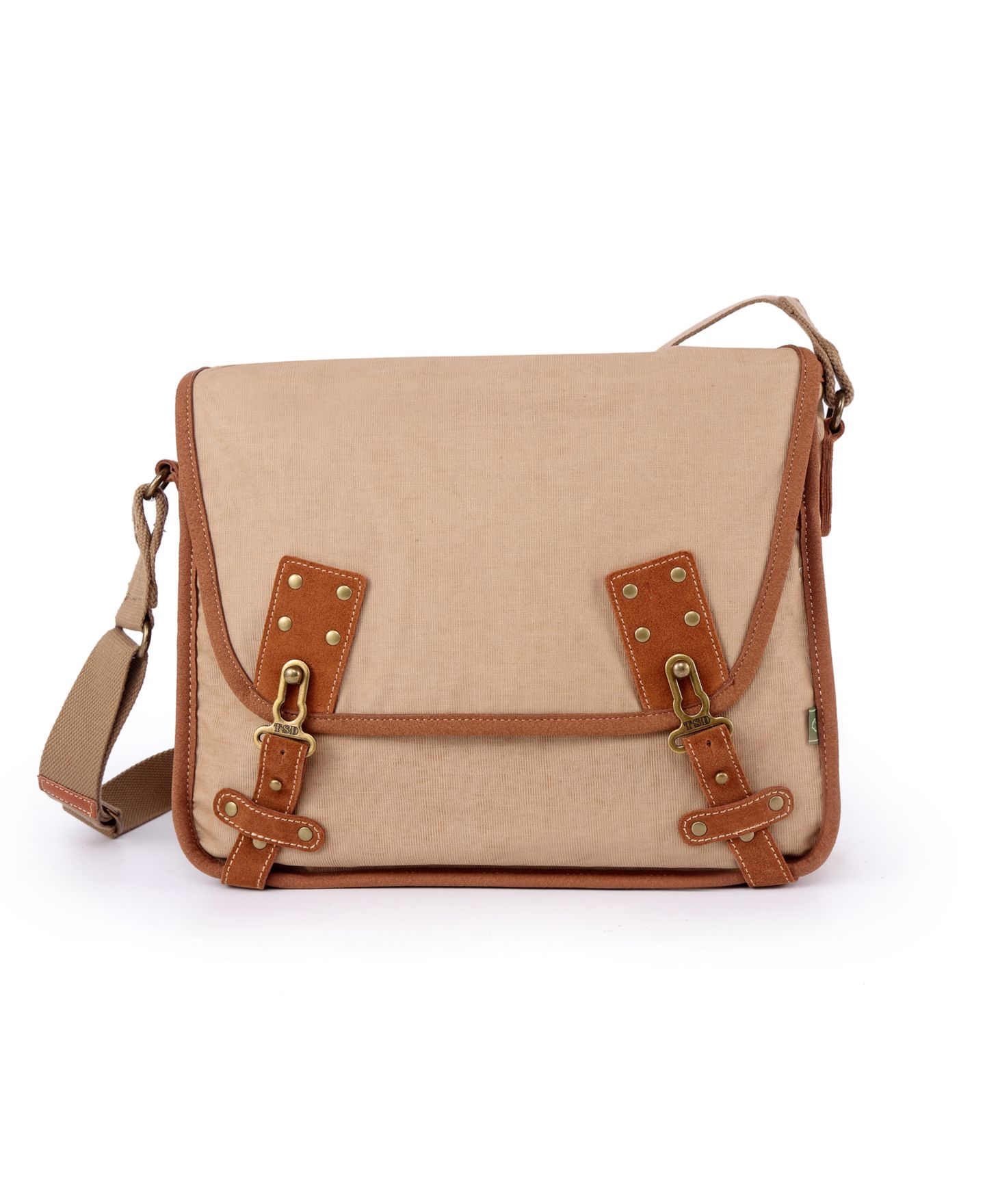 Женская сумка TSD BRAND Dolphin Canvas Messenger, цвет: Бежевый — фото 1