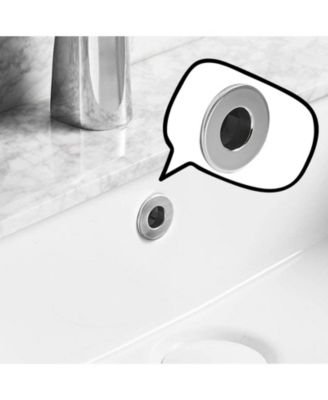 Sink Basin Trim Overflow Cover Brass Insert In Hole Round Caps Brushed Nickel(2 Pack)