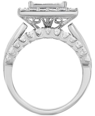 Diamond Cluster Square Halo Ring (2-1/2 ct. t.w.) in 14k White Gold