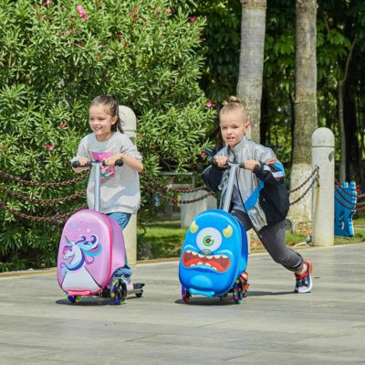 GoVoyage 3-Wheel Kids Luggage Scooter with Light-Up Wheels | Blue
