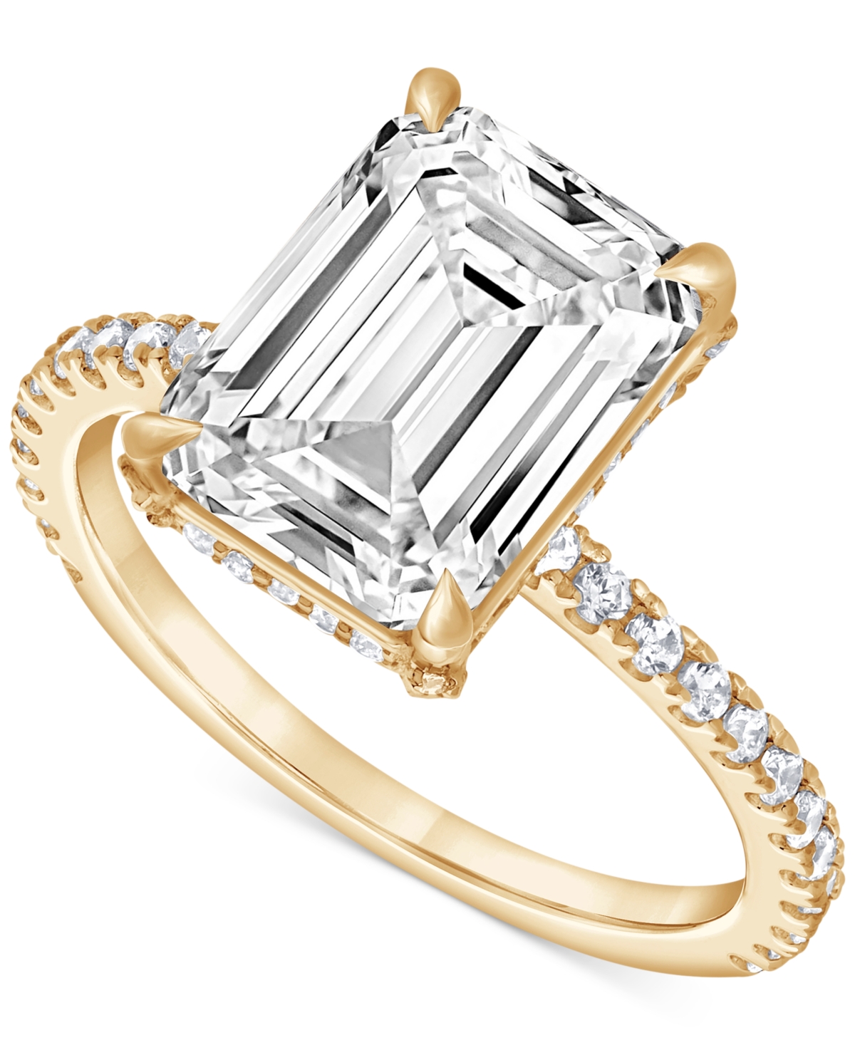 Badgley Mischka Igi Certified Lab Grown Diamond Emerald-cut Engagement Ring (5-1/2 Ct. T.w.) In 14k White, Yellow Or In Yellow Gold