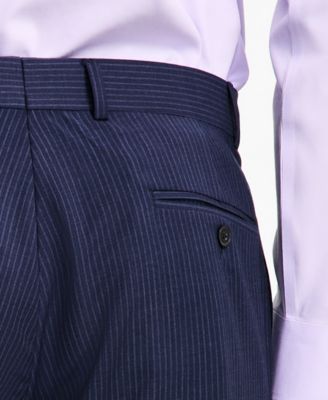 Men's Pinstriped Wool-Blend Stretch Classic-Fit Suit Separates Pant