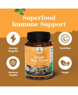 Irish Sea Moss Capsules, Superfood Blend for Immune Support Heart Health Fertility Joint Health and Thyroid Support, Nature's Craft, 30 ct