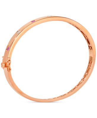 Anywear Everywear&reg; Blueberry Sapphire (1/4 ct. t.w.) & White Sapphire (1/4 ct. t.w.) or Pink Sapphire (1/4 ct. t.w.) & White Sapphire (1/4 ct. t.w.) Bangle Bracelet in 14k Yellow Gold (also in rose gold and white gold)