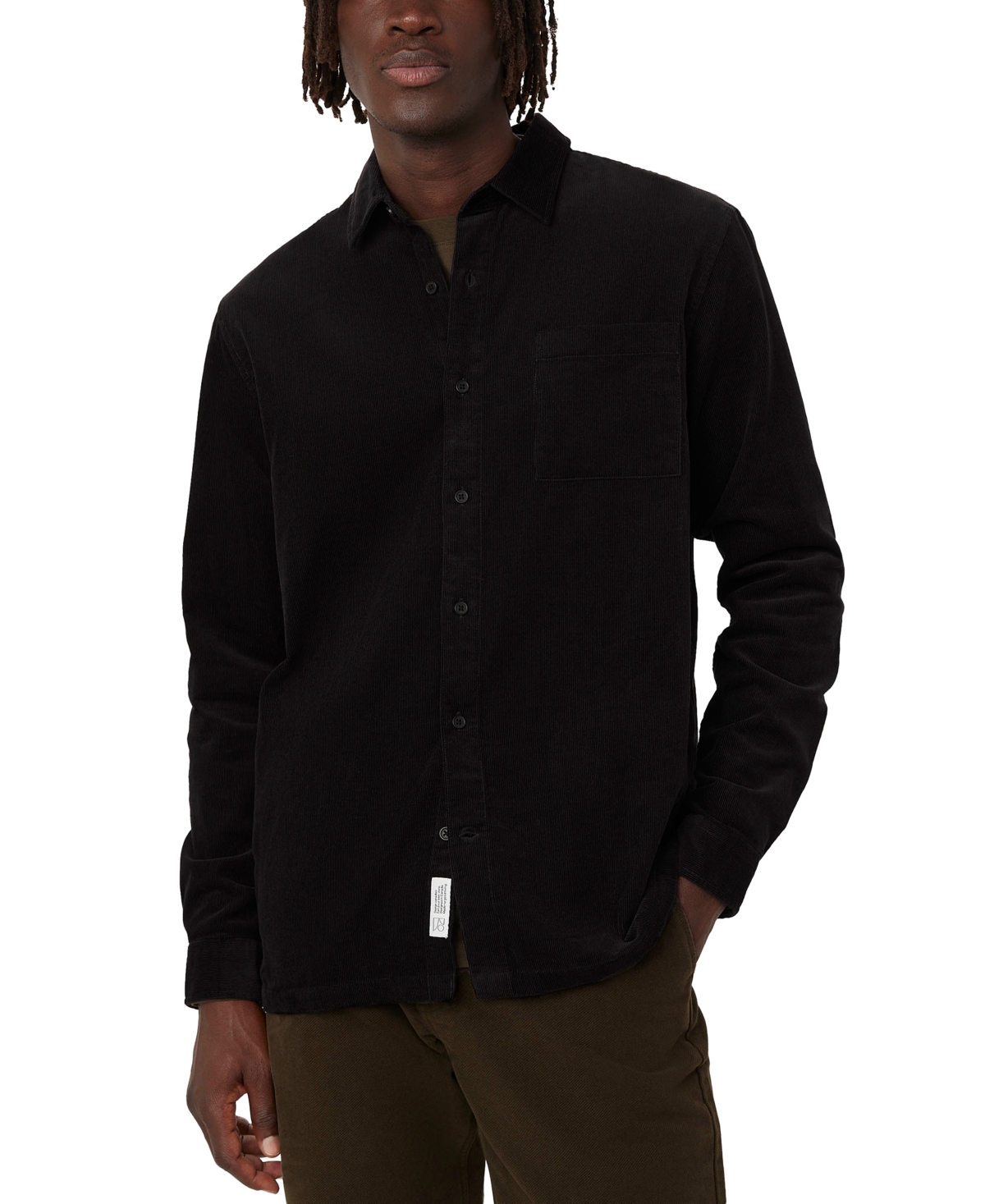 Men's Relaxed-Fit Corduroy Shirt - Black