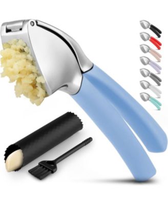 Garlic Press Comfort Grip with Peeler and Brush
