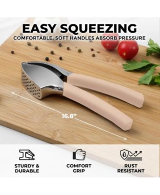 Garlic Press Comfort Grip with Peeler and Brush