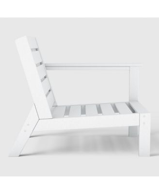 Outdoor Patio HDPE Right Arm Facing Sectional White Corner Club Chair with Patio Cushions