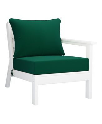 Outdoor Patio HDPE Right Arm Facing Sectional White Corner Club Chair with Patio Cushions