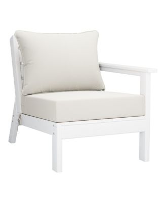 Outdoor Patio HDPE Right Arm Facing Sectional White Corner Club Chair with Patio Cushions