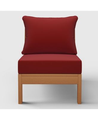 Outdoor HDPE Deep Seating Modular Armless Patio Chair with Cushions