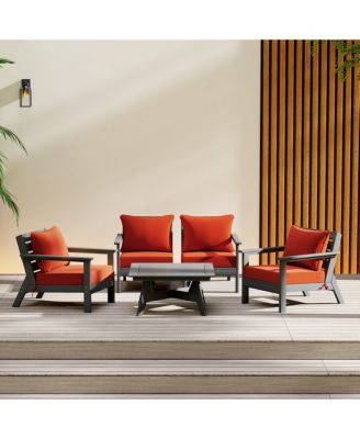 Outdoor 5-Piece Gray Modular Sectional Patio Furniture Sofa Set