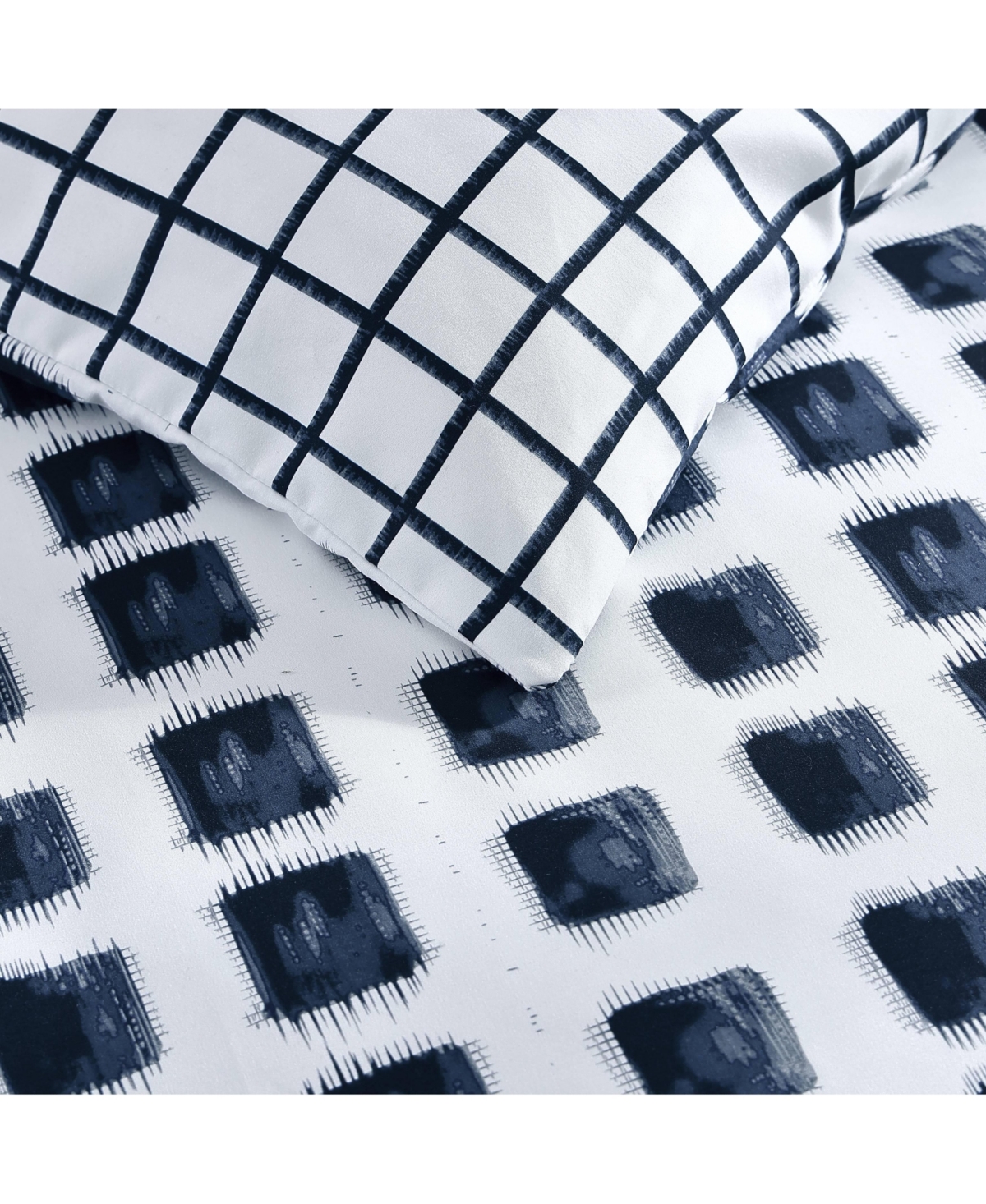 City Scene Urban Shibori Microfiber3 Piece Duvet Cover Set-King - Blue