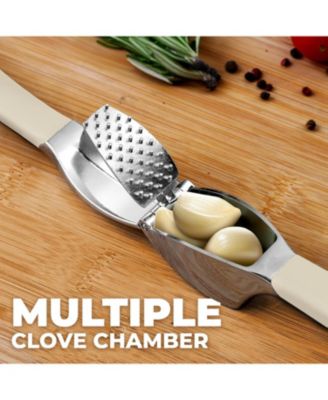 Garlic Press Comfort Grip with Peeler and Brush