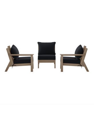 Outdoor Patio HDPE Weathered Wood Sectional Sofa with Patio Cushions