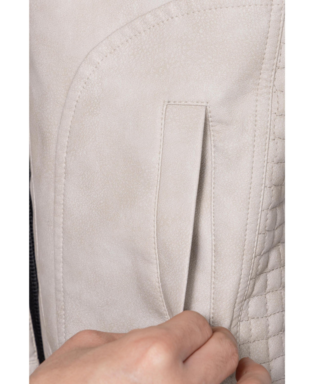 X Ray Boys Lined Moto Pu Leather Jacket With Removable Hood