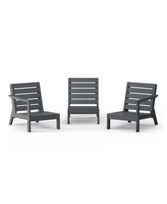 Outdoor Patio 3-Piece HDPE Deep Seating Sectional Sofa