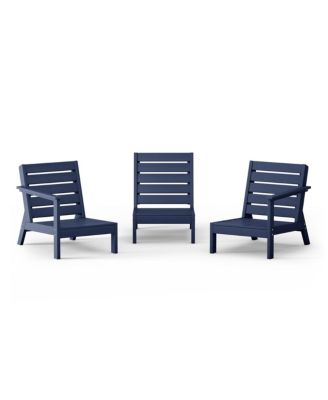 Outdoor Patio 3-Piece HDPE Deep Seating Sectional Sofa