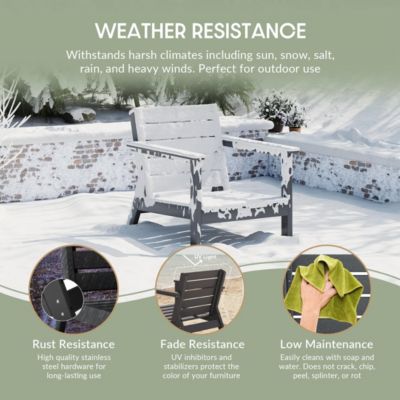 Outdoor Patio HDPE Gray Sectional Sofa with Patio Cushions