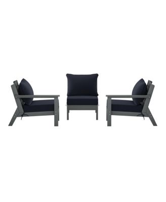 Outdoor Patio HDPE Gray Sectional Sofa with Patio Cushions