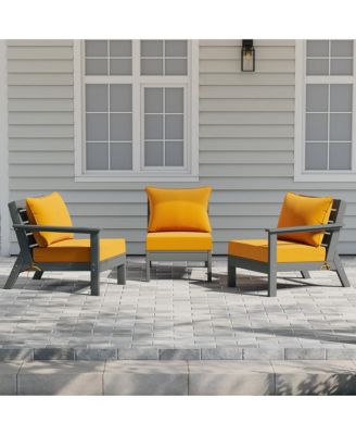 Outdoor Patio HDPE Gray Sectional Sofa with Patio Cushions