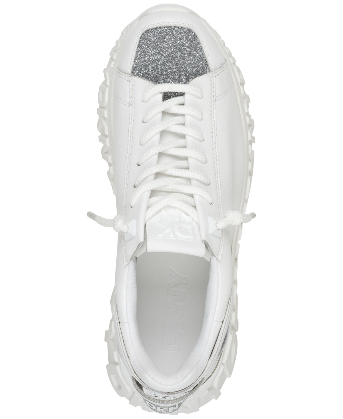 Dkny Women's Lacamp Glitter Sneakers In White