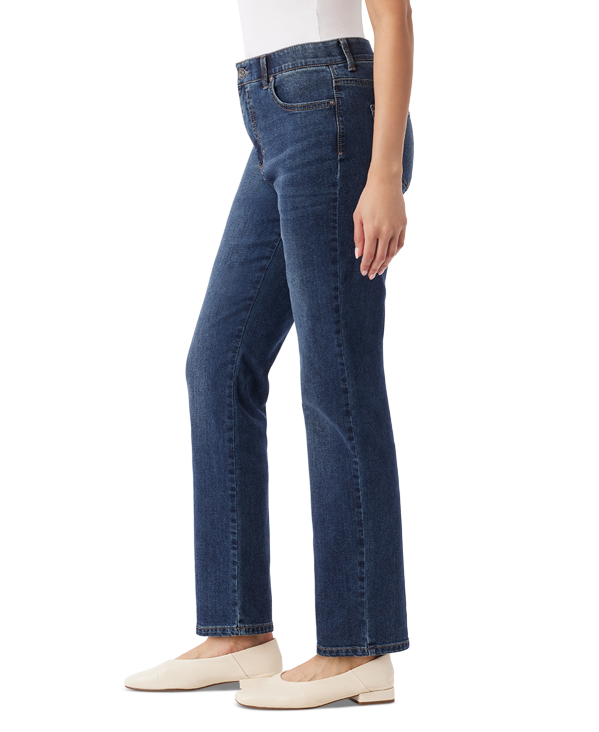Gloria Vanderbilt Women's Dream High-Rise Straight Jeans -/ Whiskers