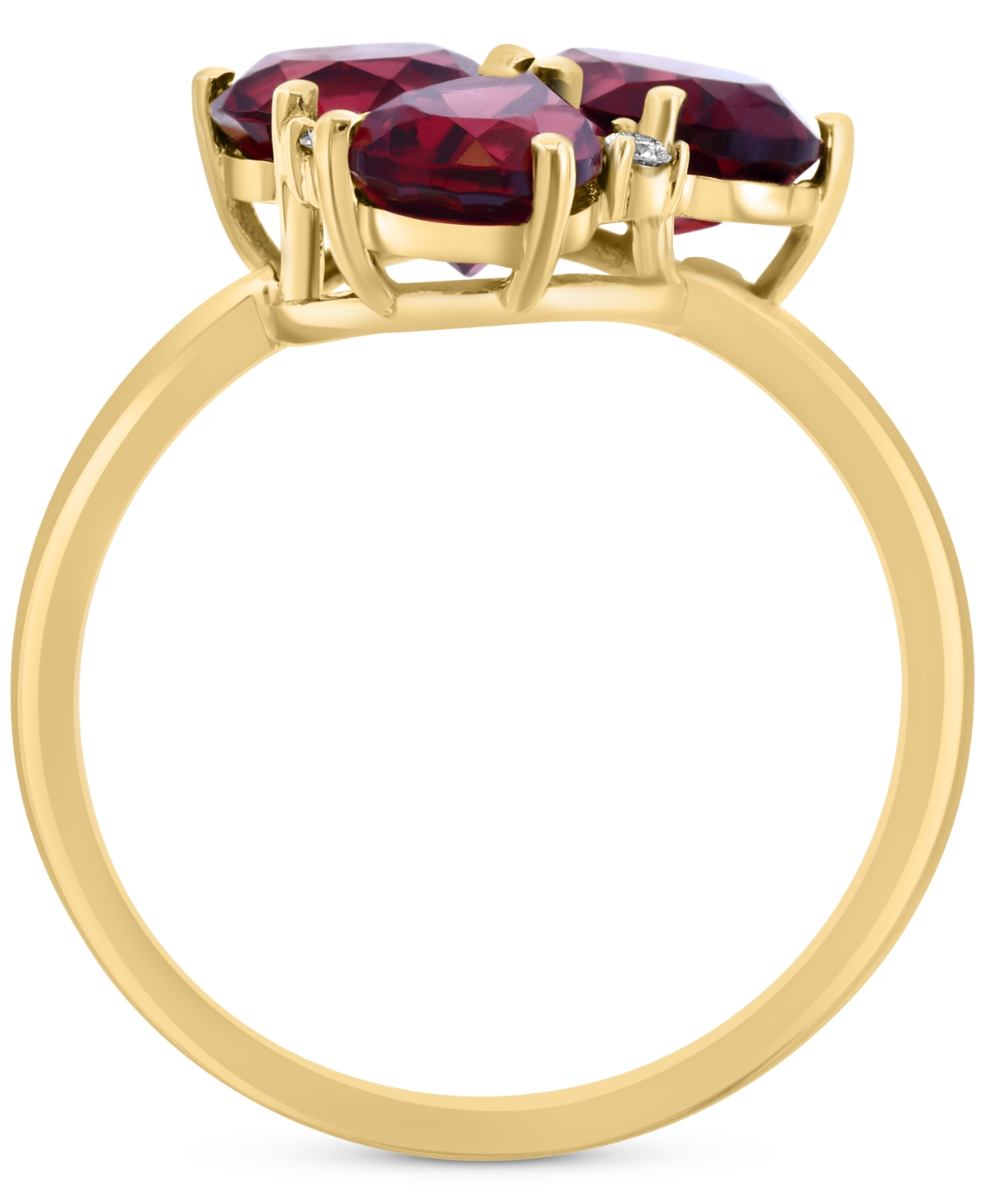EFFY COLLECTION EFFY GARNET (3-3/4 CT. T.W.) & DIAMOND (1/20 CT. T.W.) MIXED CUT CLUSTER RING IN 14K GOLD 
